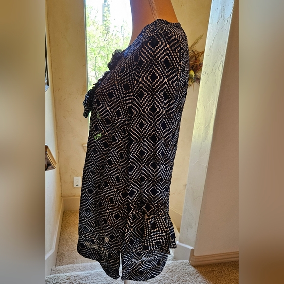 TORY BURCH GWENNA TUNIC TOP NORMANDY BLUE SIZE 10 - Picture 3 of 6